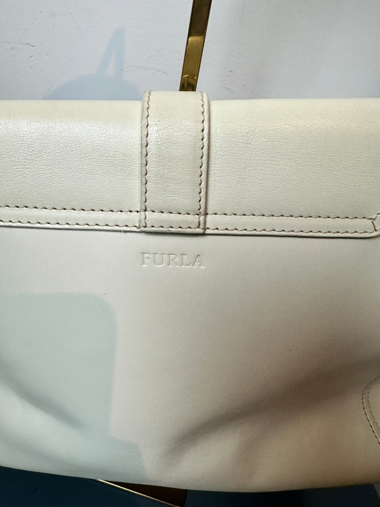 Furla Handtas vintage 90s leder crème