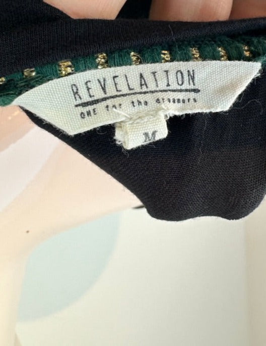 Revelation zwarte top met ruffle maat M