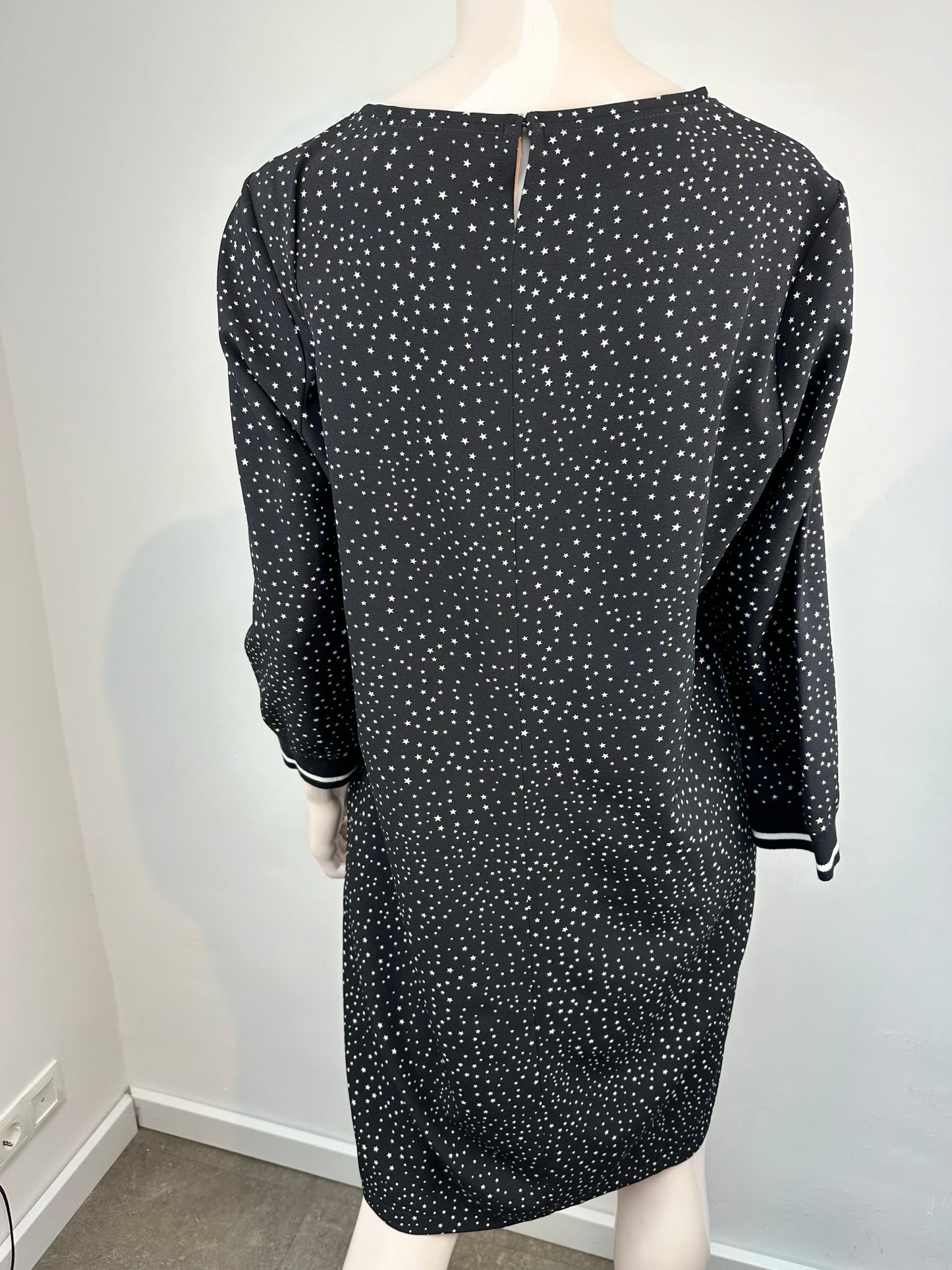 Anna zwarte print jurk maat XL