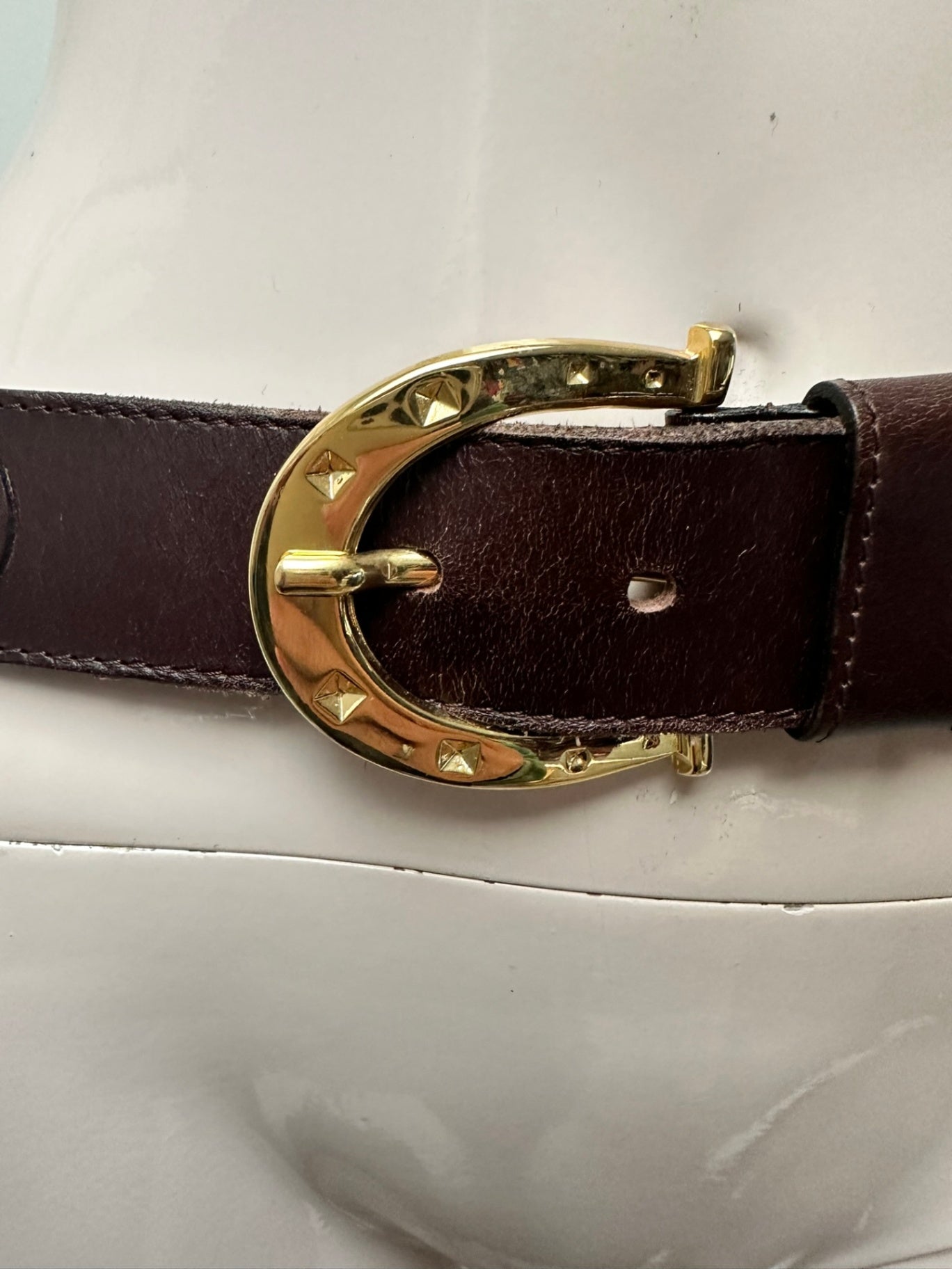 Vintage riem maat 80 cm bruin leder