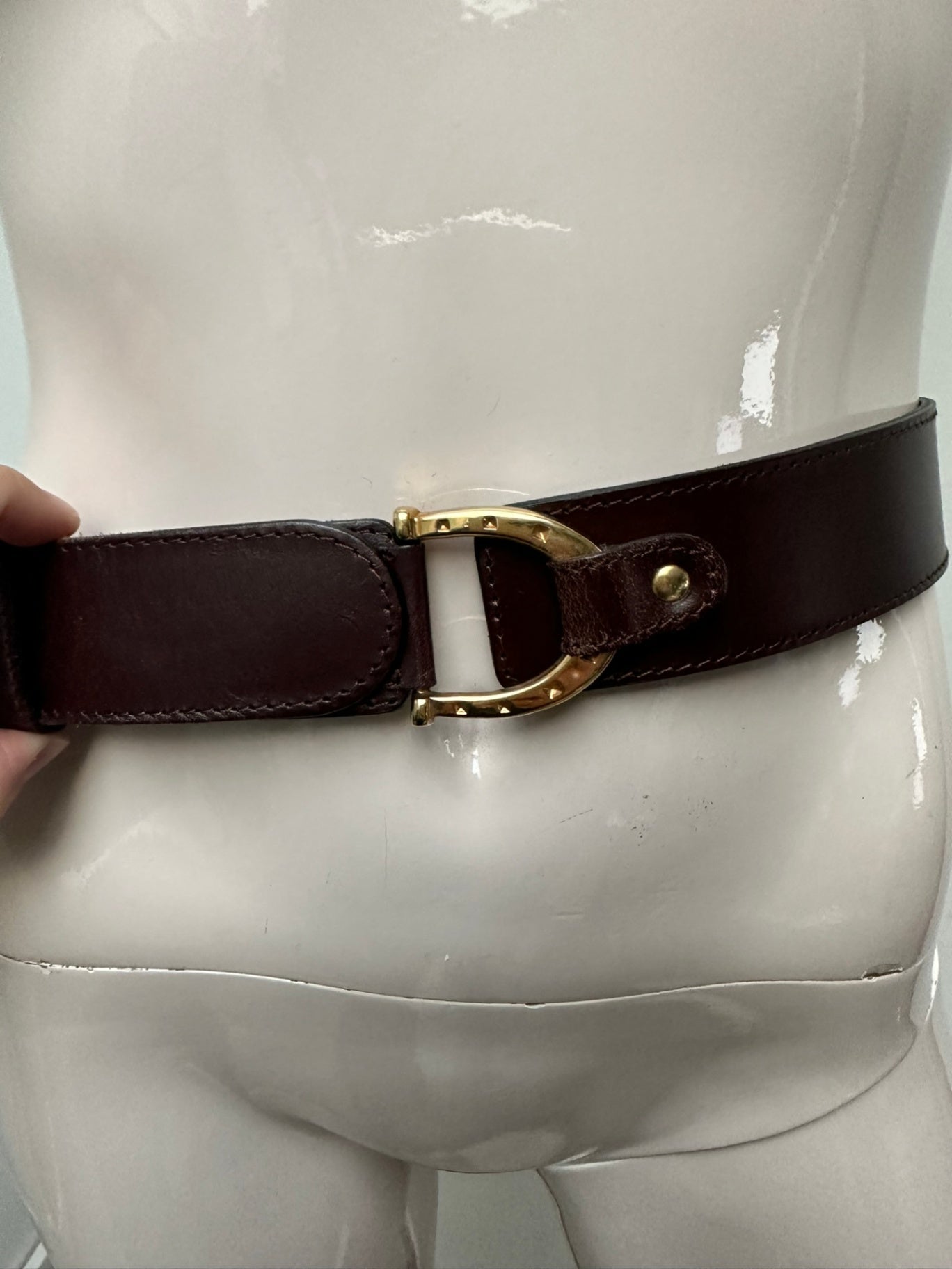 Vintage riem maat 80 cm bruin leder
