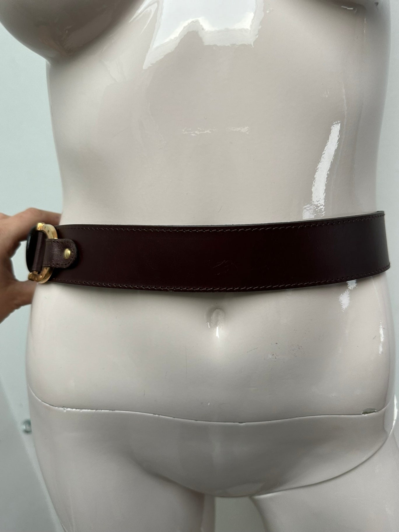 Vintage riem maat 80 cm bruin leder