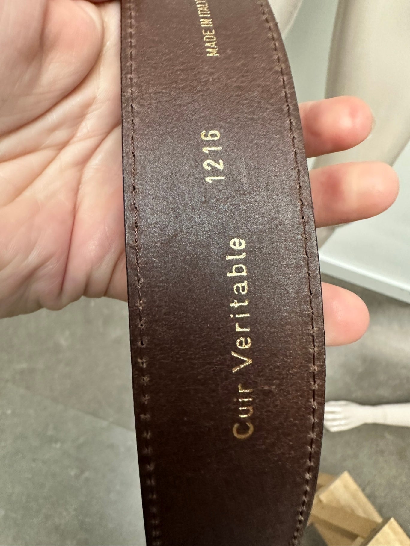 Vintage riem maat 80 cm bruin leder