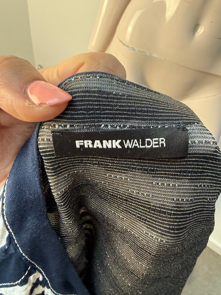 Frank Walder Blazer maat 44 Donkerblauw; wit