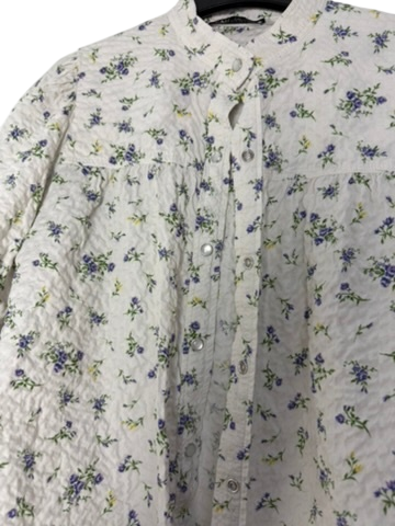 Zara Blouse maat M creme met bloemen
