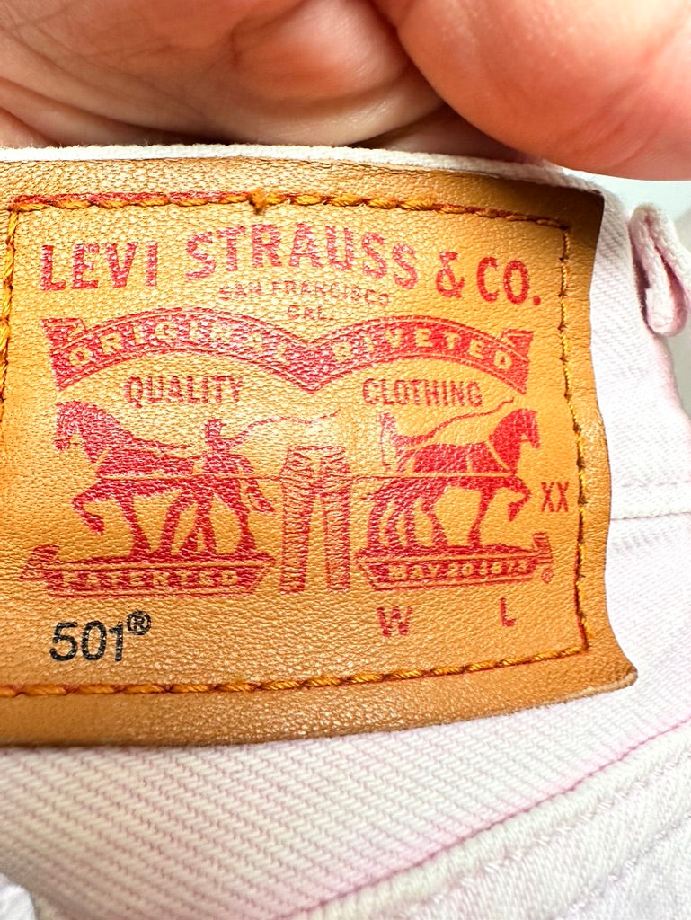 Levi's lichtroze jeans short maat 25