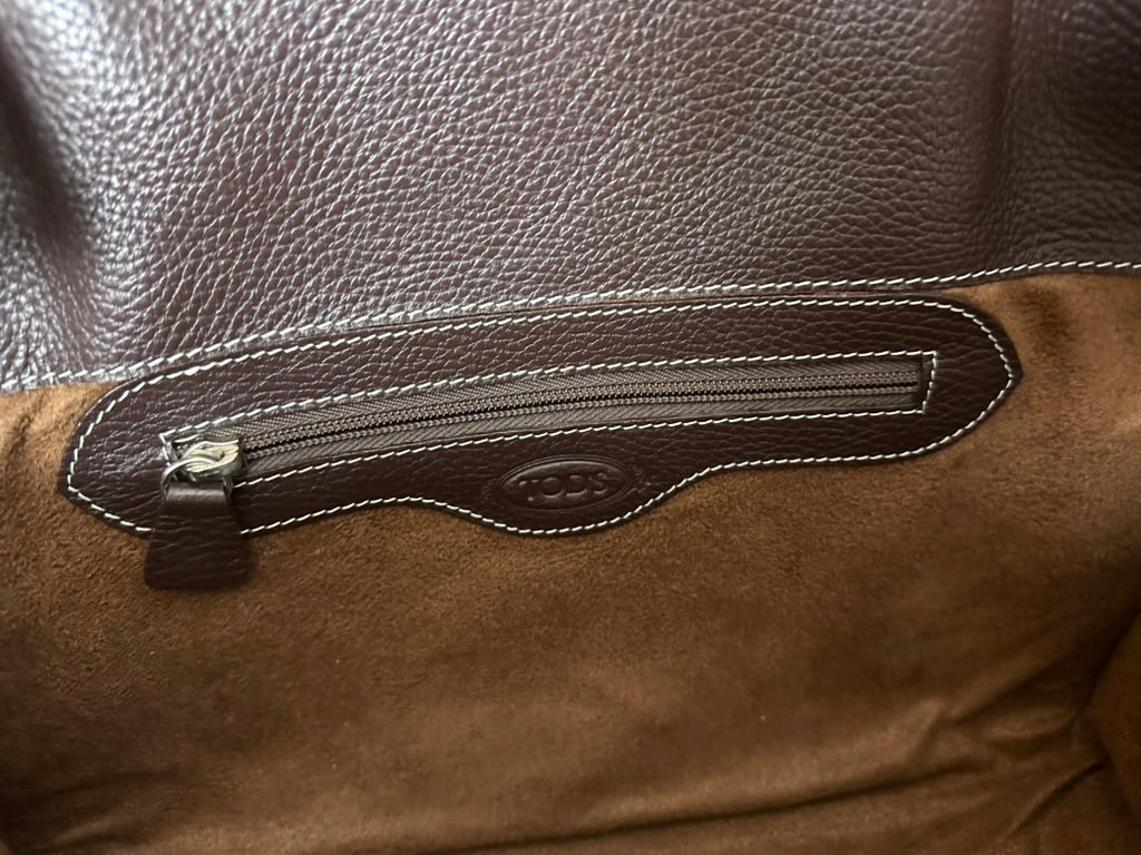 Tod's Handtas chocoladebruin van leder