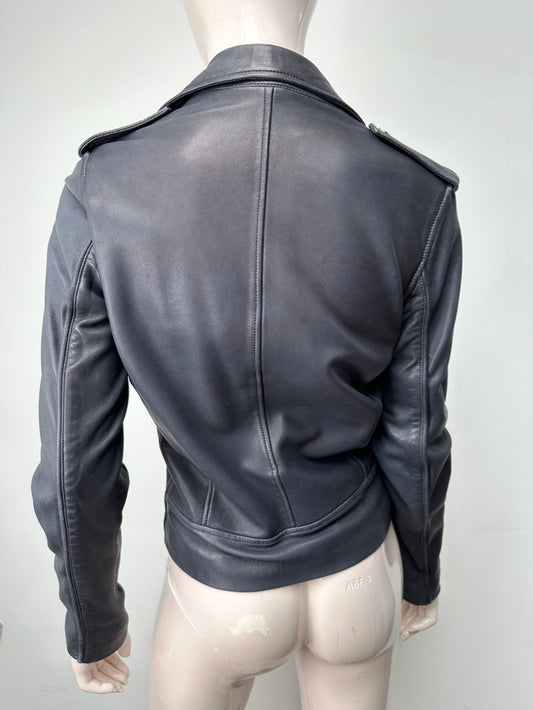 Tommy Hilfiger blauw leren biker jasje maat XS