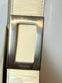 Prada vintage schoudertas crème leder