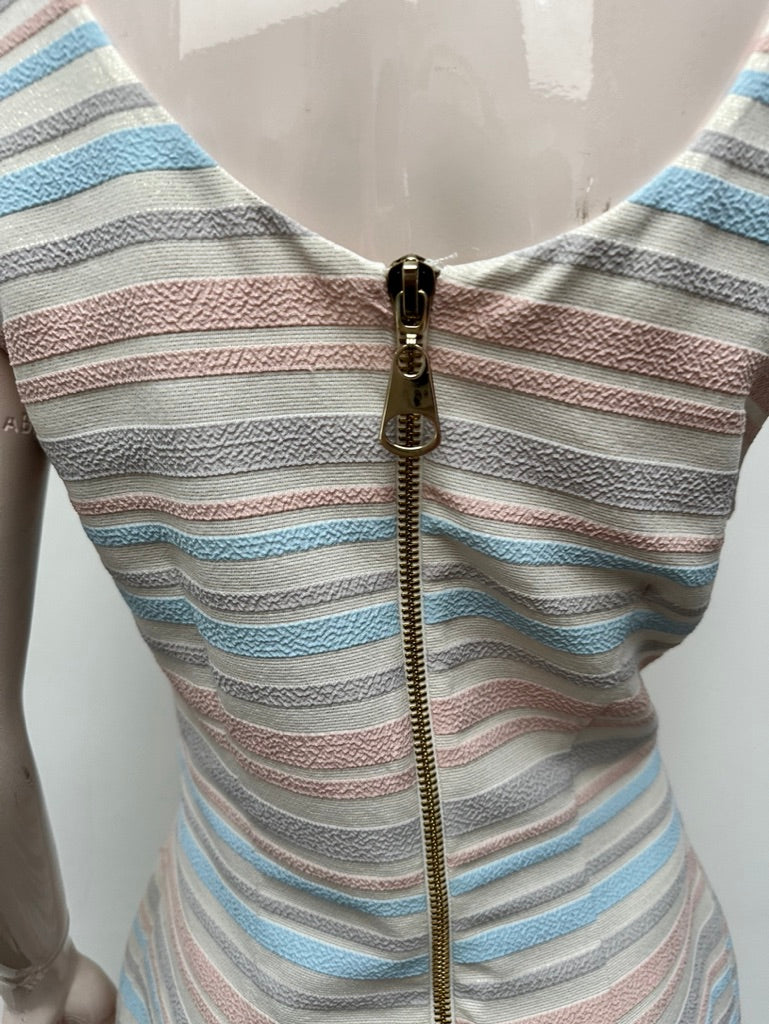 Sandro Ferrone gestreepte jurk in pastelkleuren maat 42