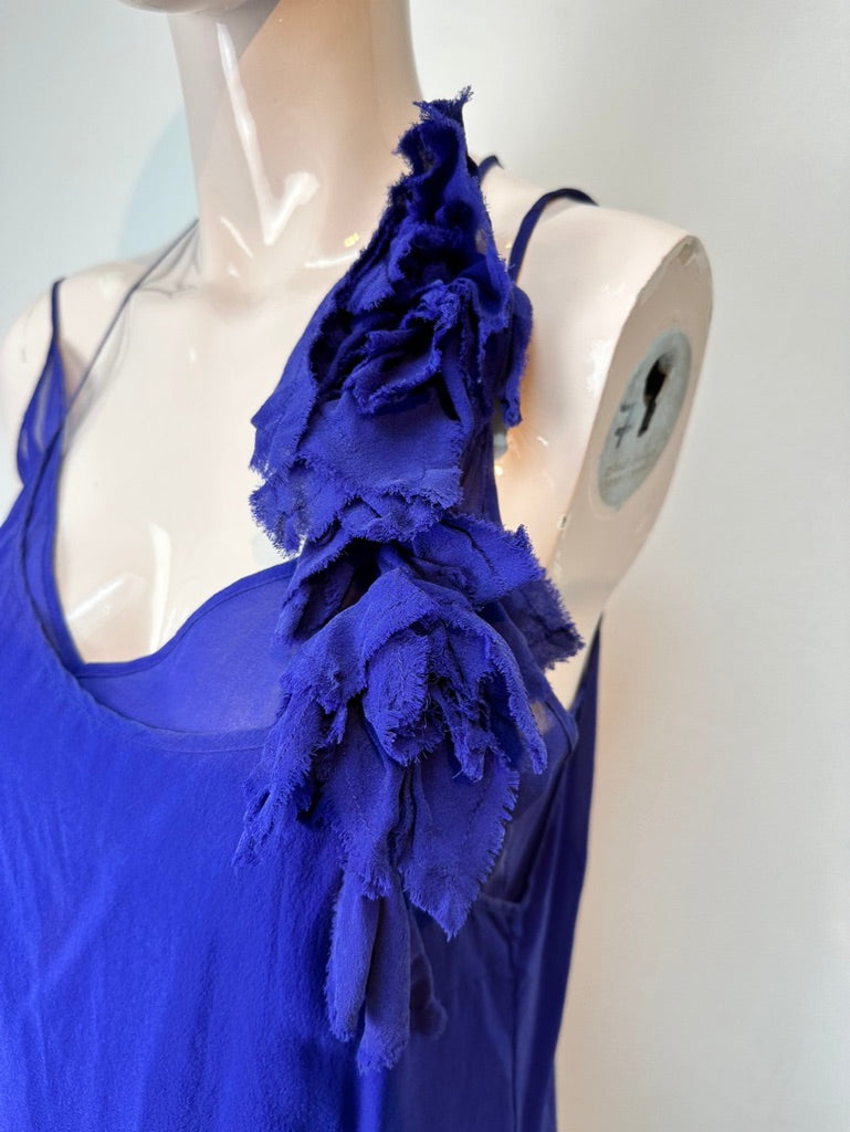 Patrizia Pepe mouwloze blauwe top maat 42