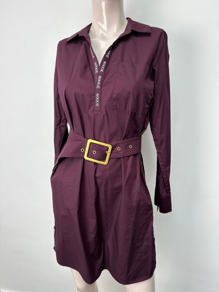 Nikkie bordeaux rood jurkje maat 32