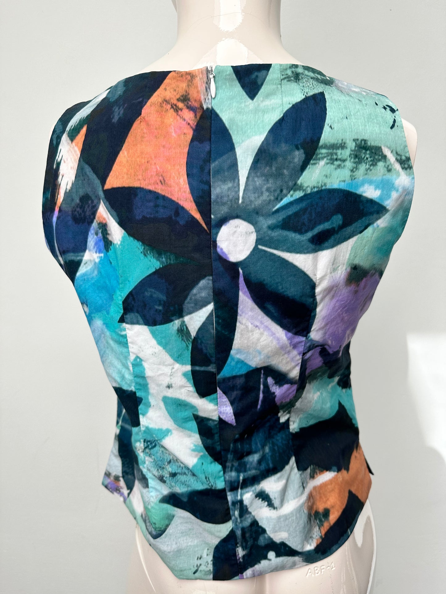 PAUW Amsterdam mouwloze top blauw/wit maat 1
