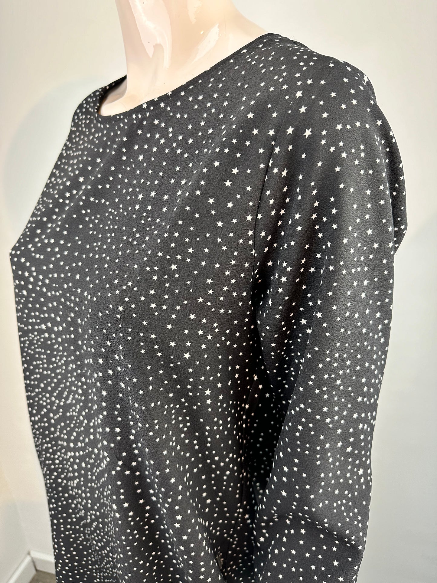 Anna zwarte print jurk maat XL