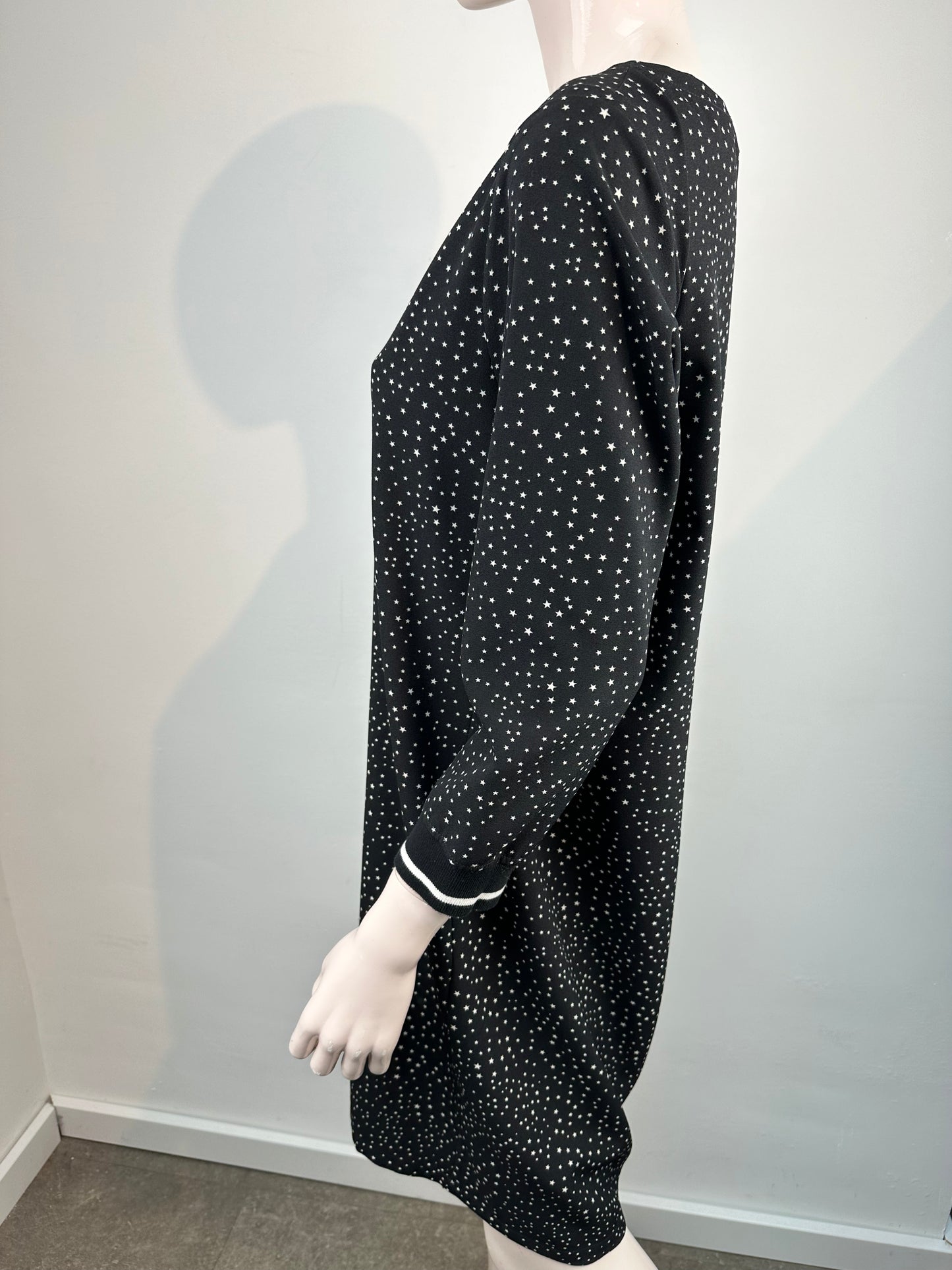 Anna zwarte print jurk maat XL