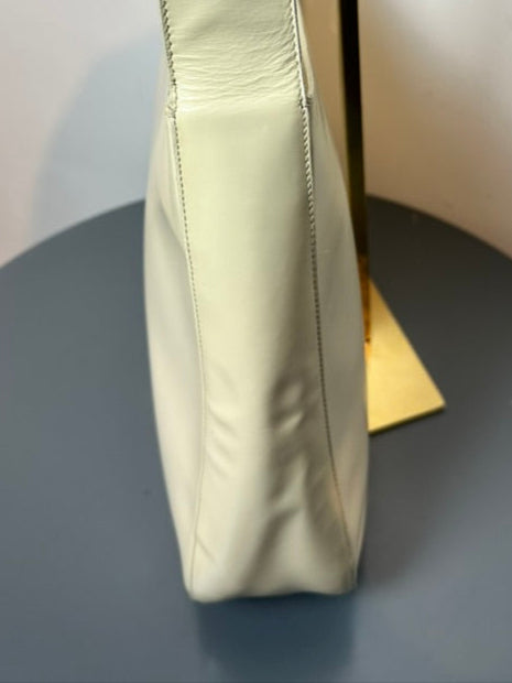 Prada vintage schoudertas crème leder