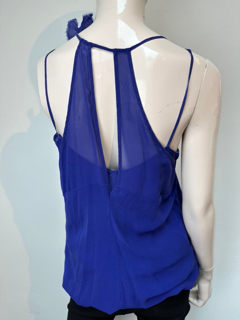 Patrizia Pepe mouwloze blauwe top maat 42
