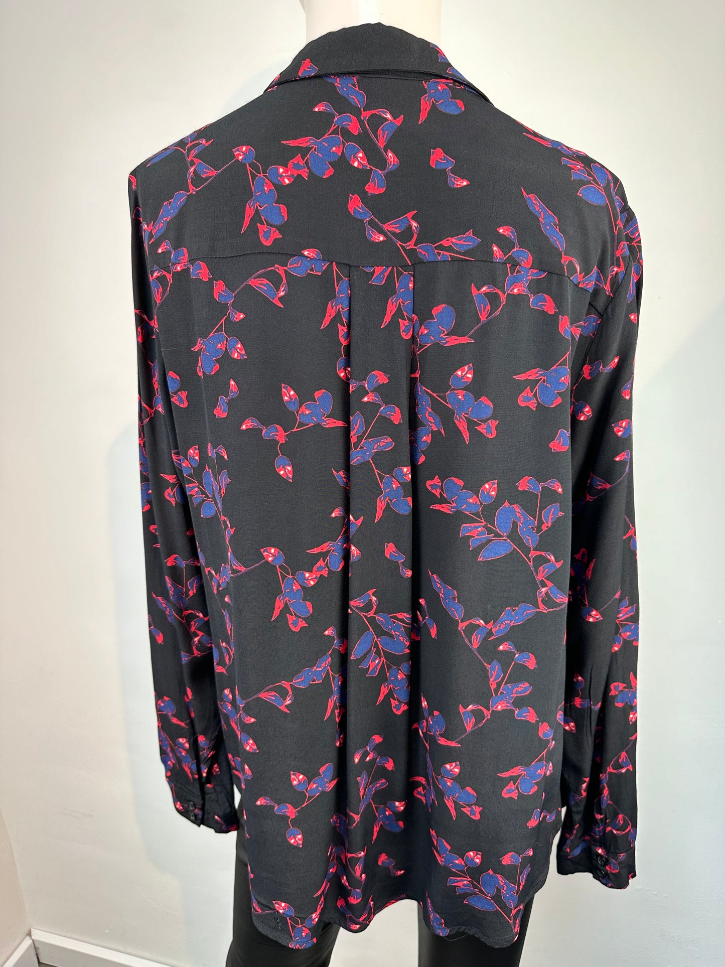 Modström zwarte gebloemde blouse maat S