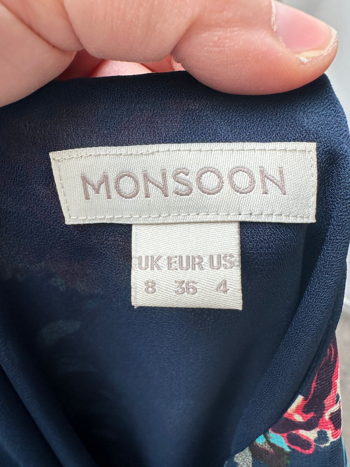 Monsoon gebloemde jurk mouwloos maat 36