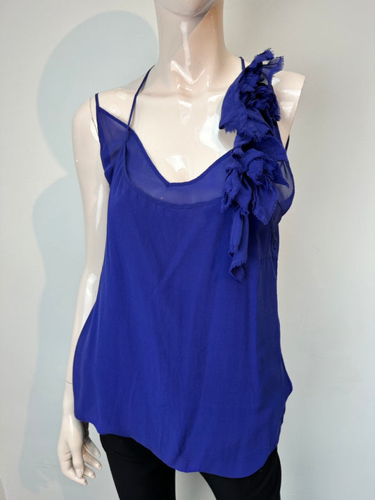 Patrizia Pepe mouwloze blauwe top maat 42