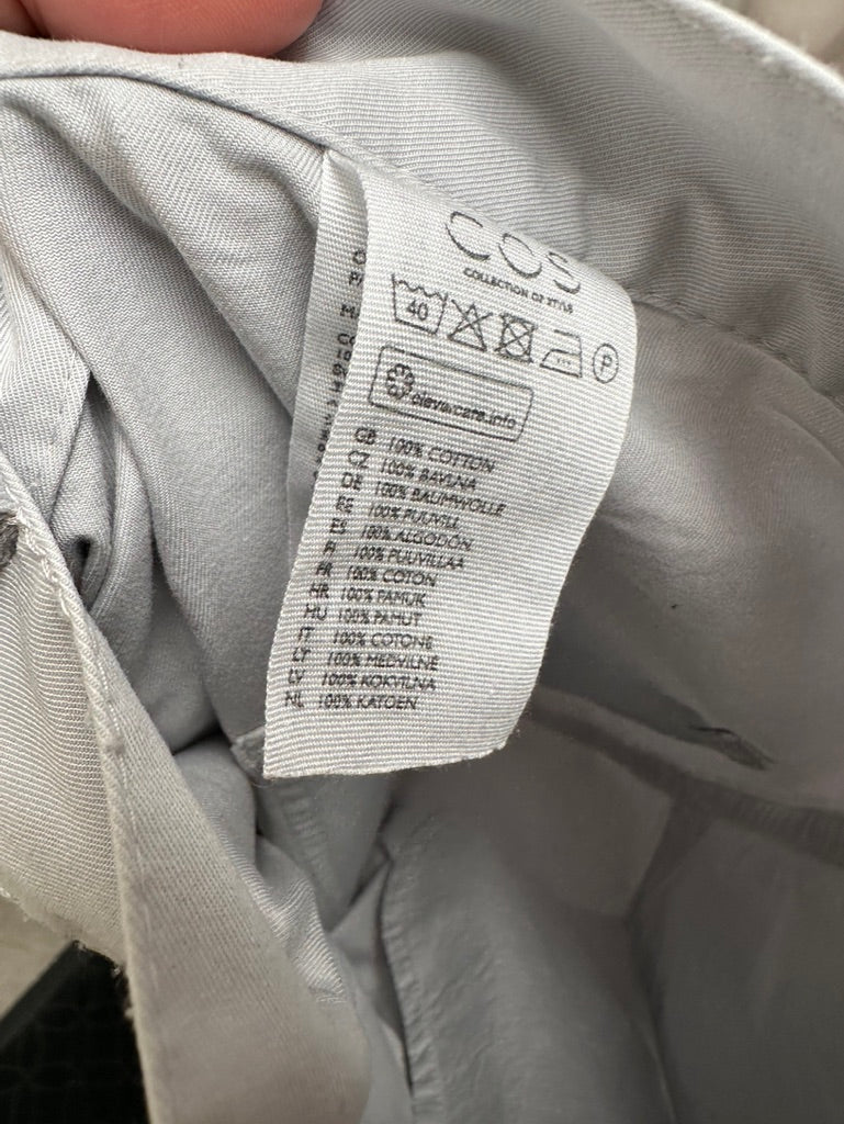 COS lichtgrijze chino broek maat 34