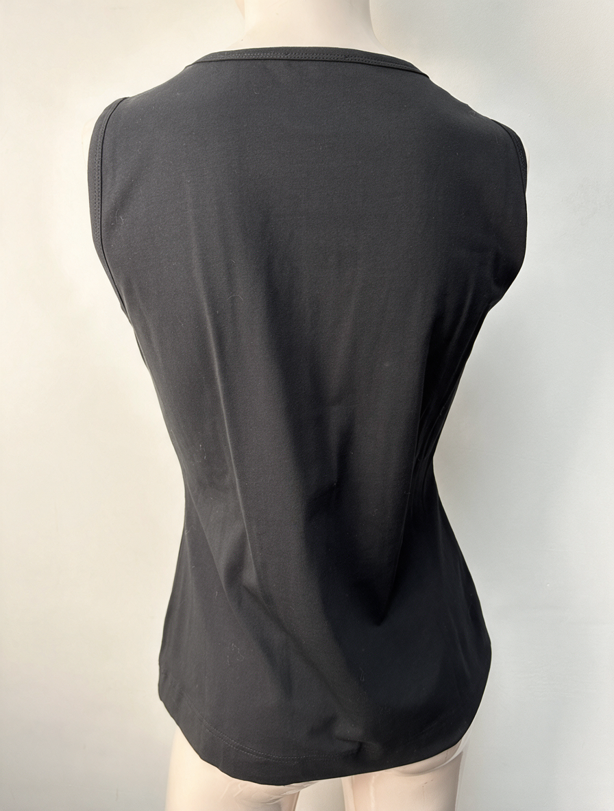 TAIFUN Collection - Top - zwart, mouwloos, kralenversiering bij hals - L