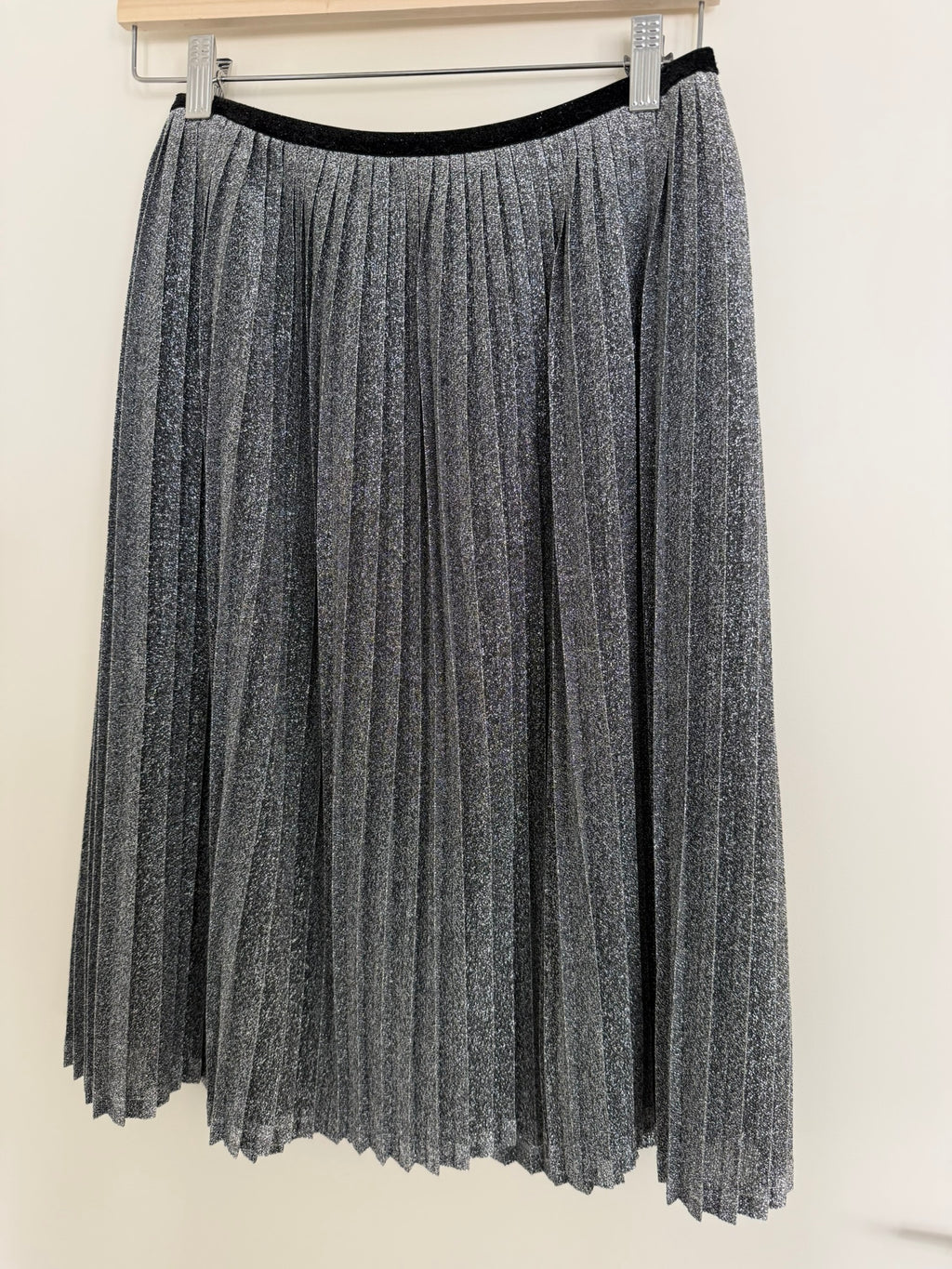 COSTES - Rok - zilver, plissé, glitter - L