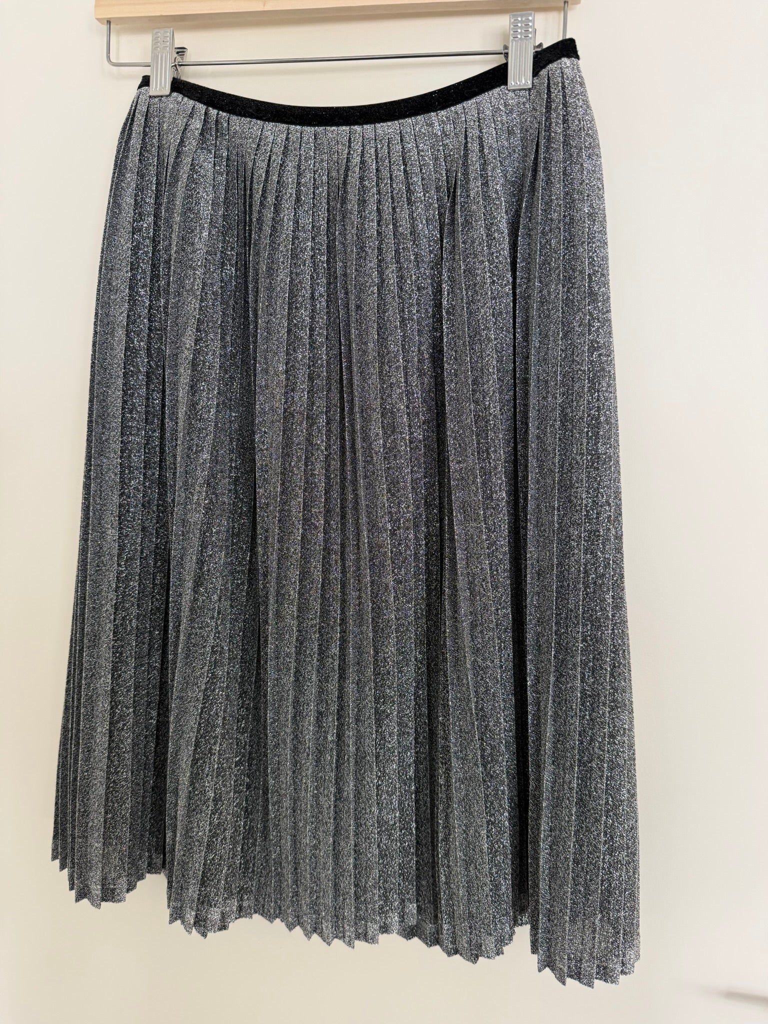 COSTES - Rok - zilver, plissé, glitter - L