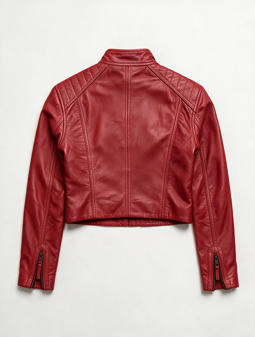 Hilfiger Denim - Jas - rood, leer, bikerstijl - XS