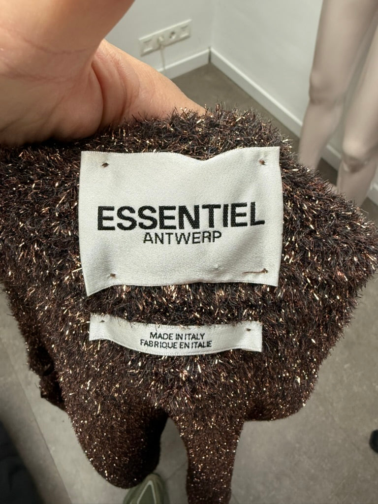 ESSENTIEL ANTWERP - Vest - bruin gemêleerd, subtiele glans, knoopsluiting - S