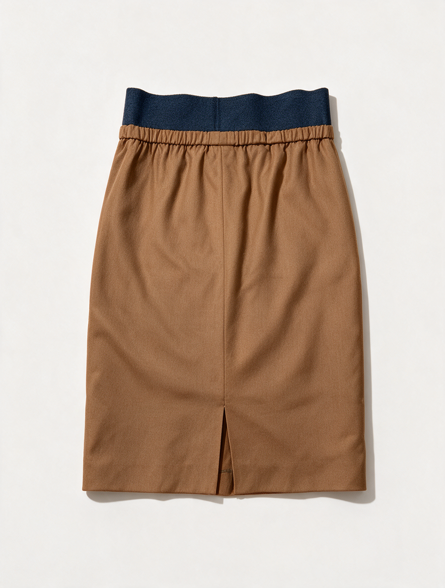Rok - bruin, elastische tailleband, gevoerd