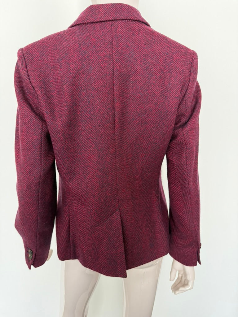 Boden - Blazer - bordeaux, visgraatpatroon, 2-knoops sluiting - M