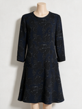 ESSENTIEL ANTWERP - Jurk - blauw, abstract bloemenpatroon, driekwart mouwen - L