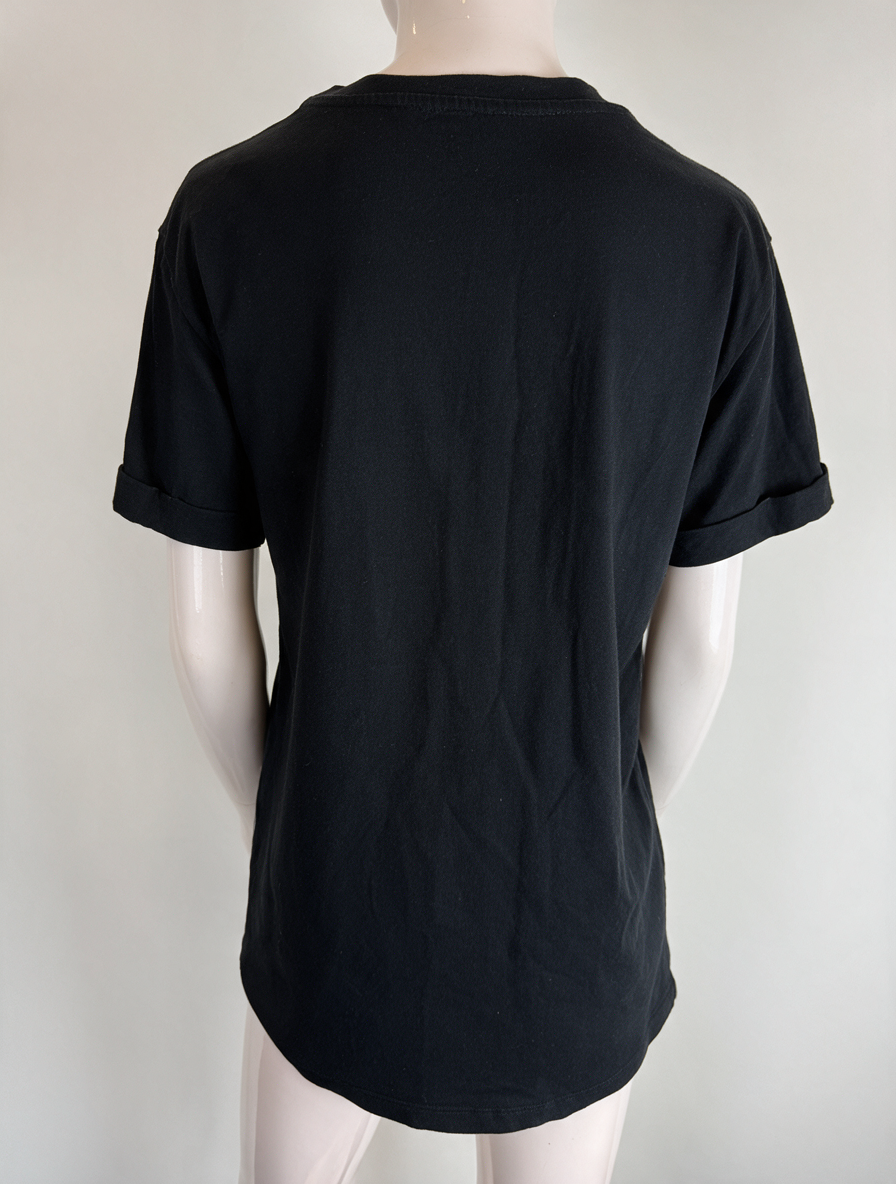 REINDERS - T-shirt - zwart, gouden pailletten, ruitpatroon