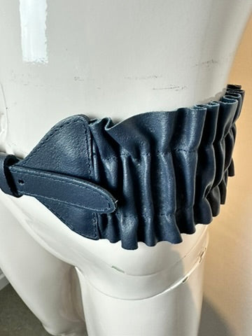 Vintage riem maat 80 donkerblauw