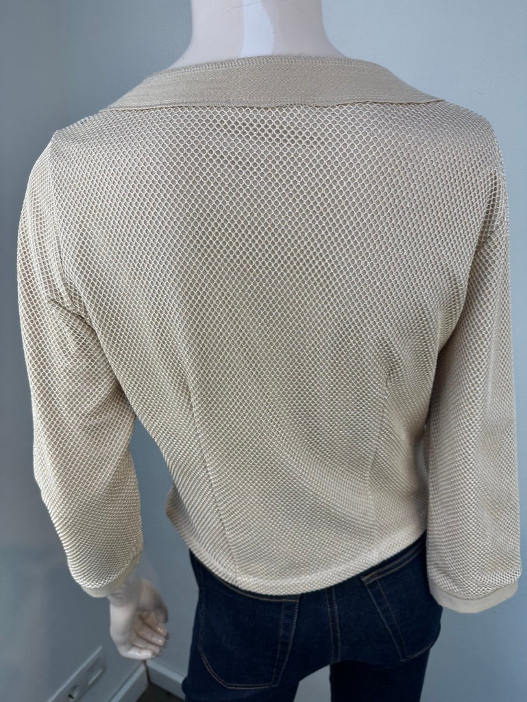 AIRFIELD - Vest - lichtbeige, opengewerkt mesh, zonder sluiting - S