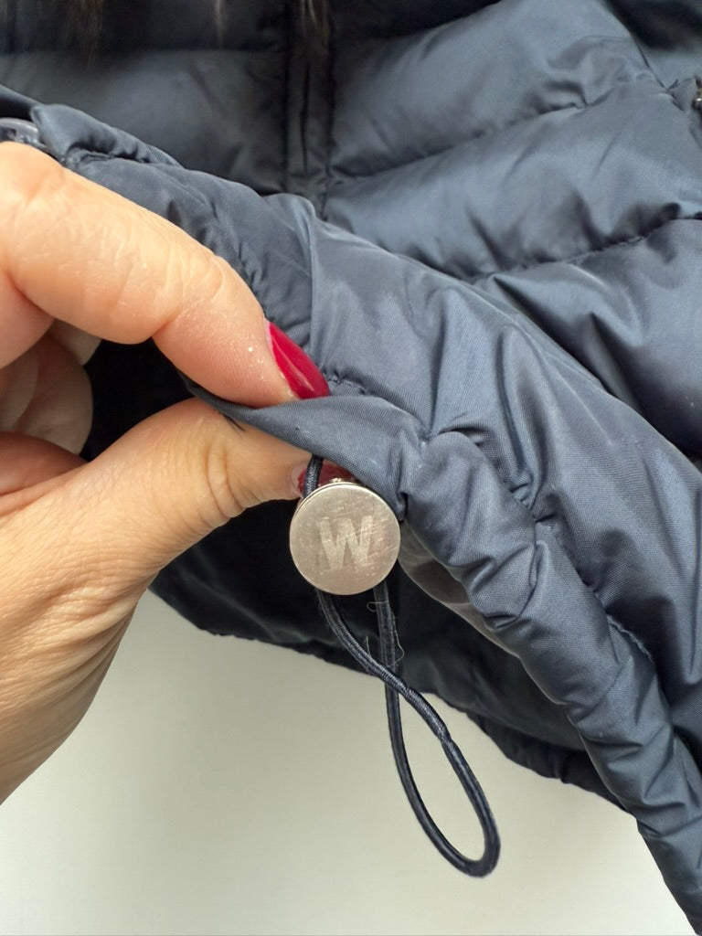 WEEKEND MaxMara - Jas - blauw, gewatteerd, afneembare bontkraag - L