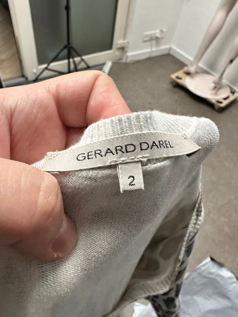 Gerard Darel - T-shirt - panterprint, ronde hals, korte mouw - M