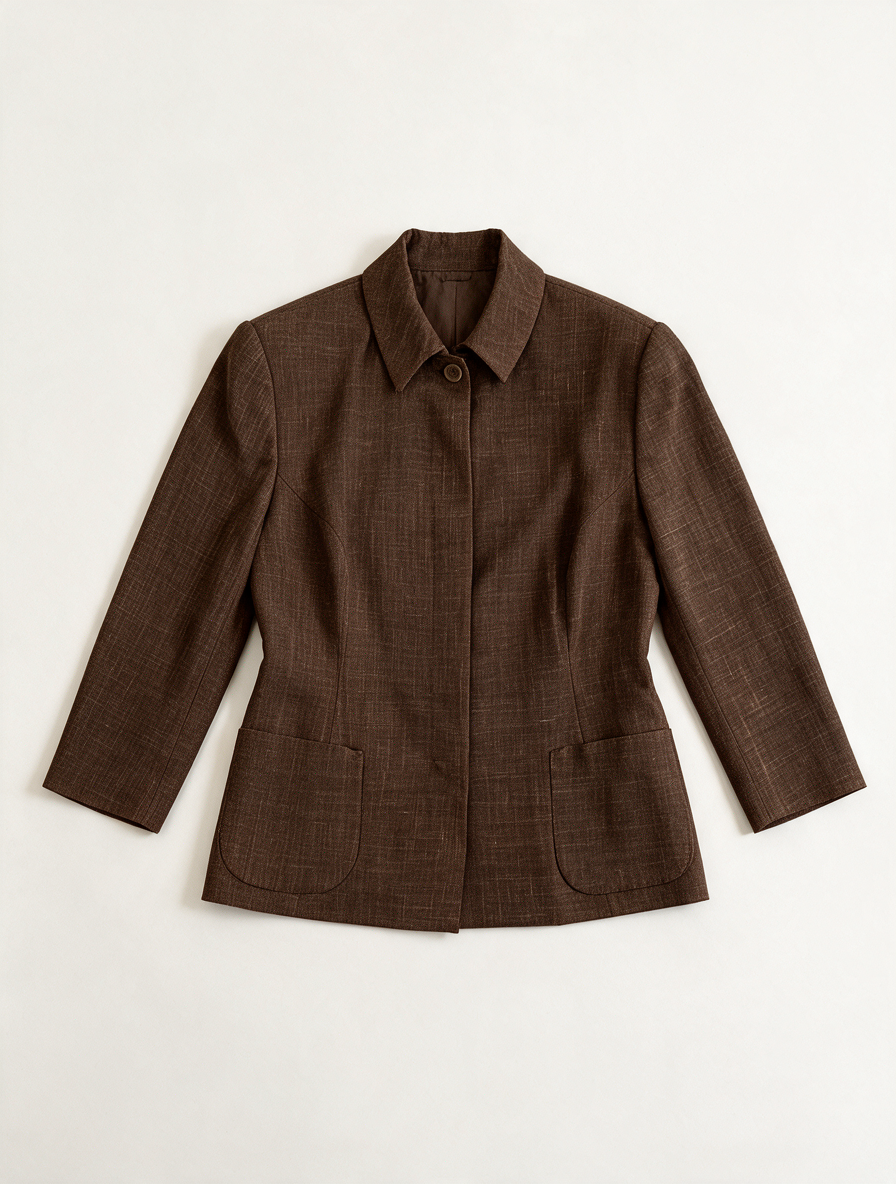 emine’ - Blazer - bruin, verborgen sluiting, opgestikte zakken - XXL