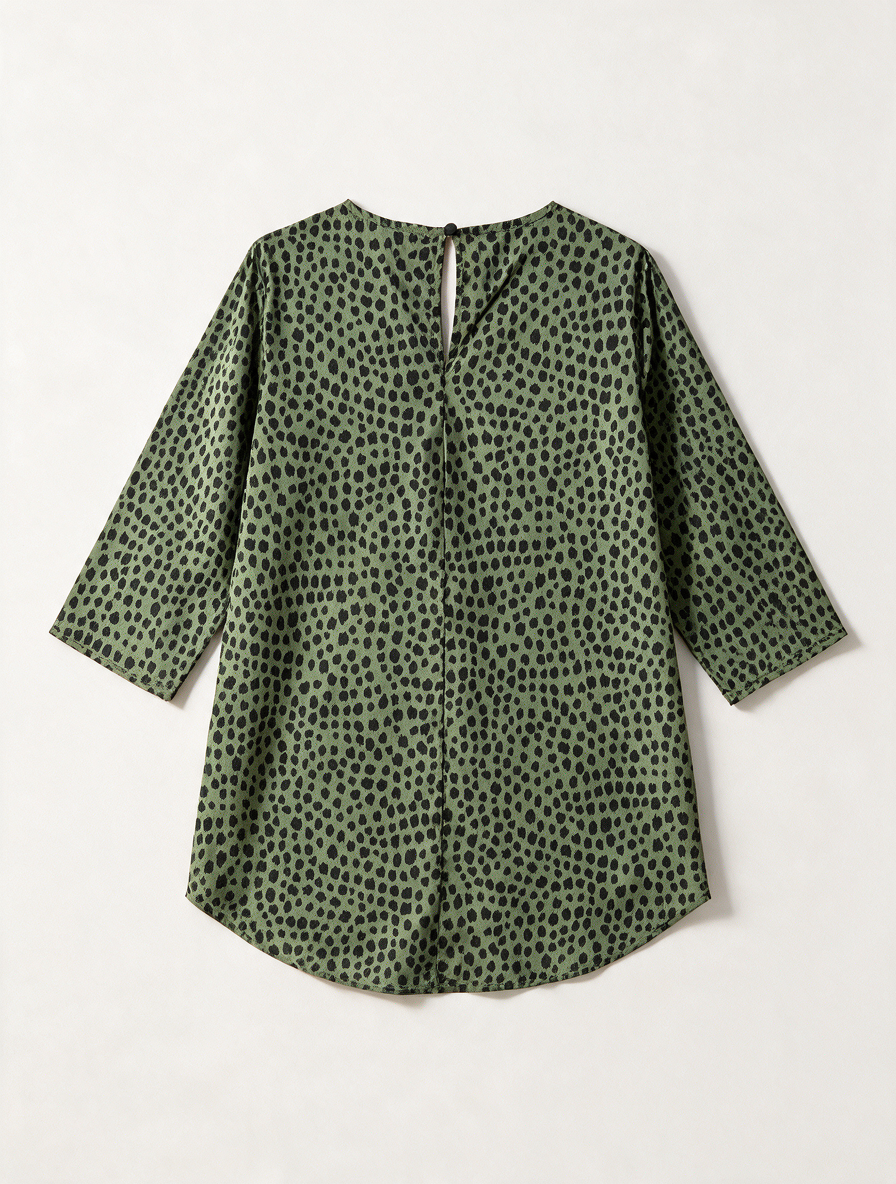 CATWALK JUNKIE - Top - groen-zwart, gevlekt dessin, 3/4 mouw - M
