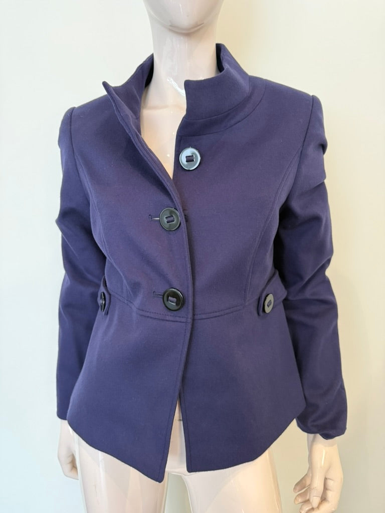 TAIFUN - Blazer - paars, opstaande kraag, vier knopen - M
