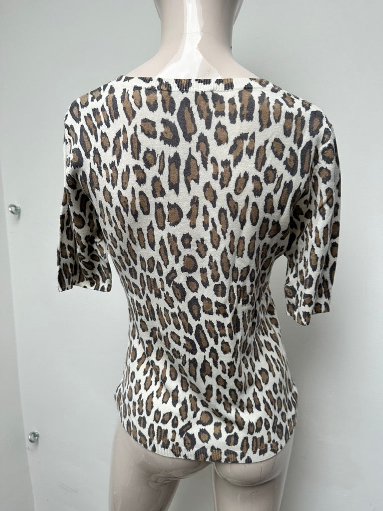 Gerard Darel - T-shirt - panterprint, ronde hals, korte mouw - M
