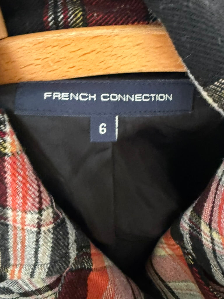 FRENCH CONNECTION - Jasje - geruit, asymmetrische ritssluiting, opstaande kraag - XS