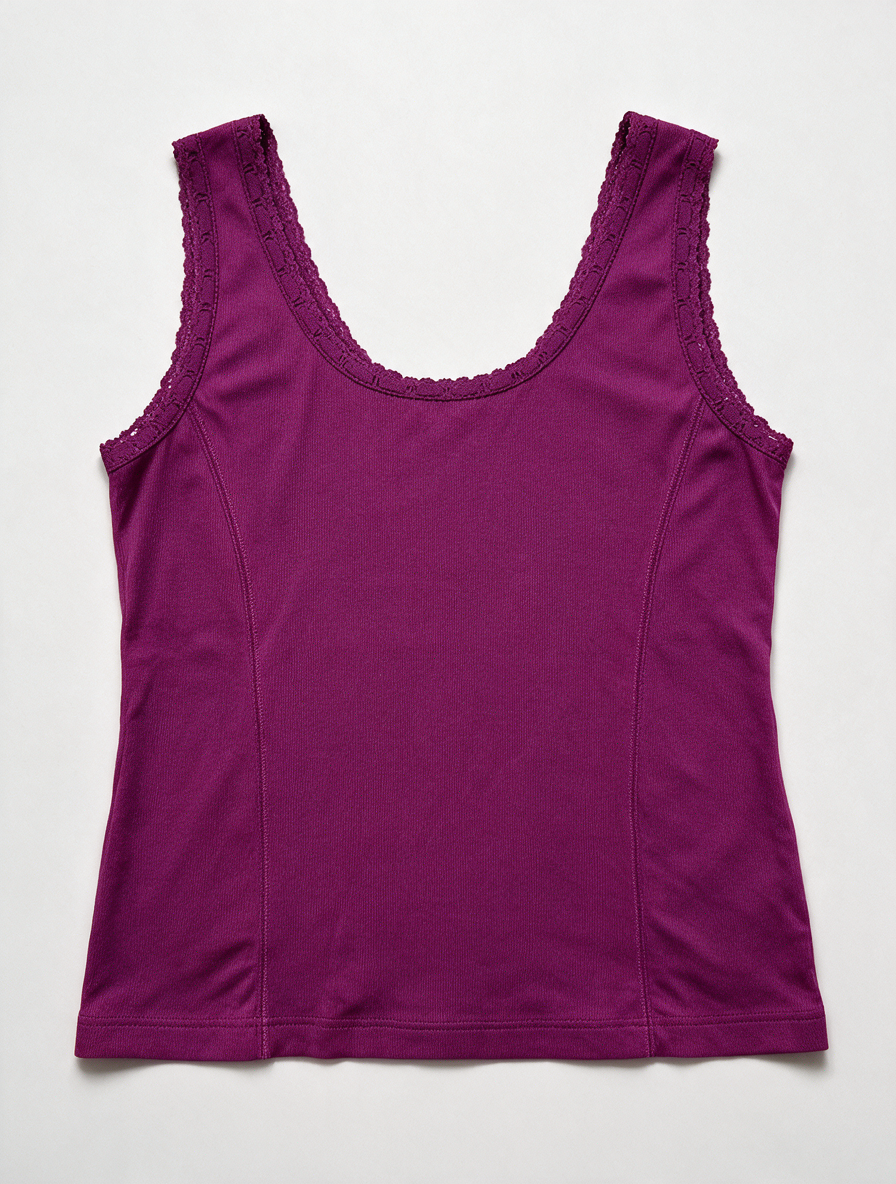 TAIFUN - Top - paars/roze, mouwloos, kantafwerking - L