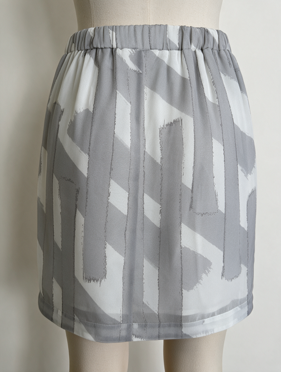Calvin Klein Jeans - Rok - abstract grafisch patroon, elastische tailleband, plissé-details - S