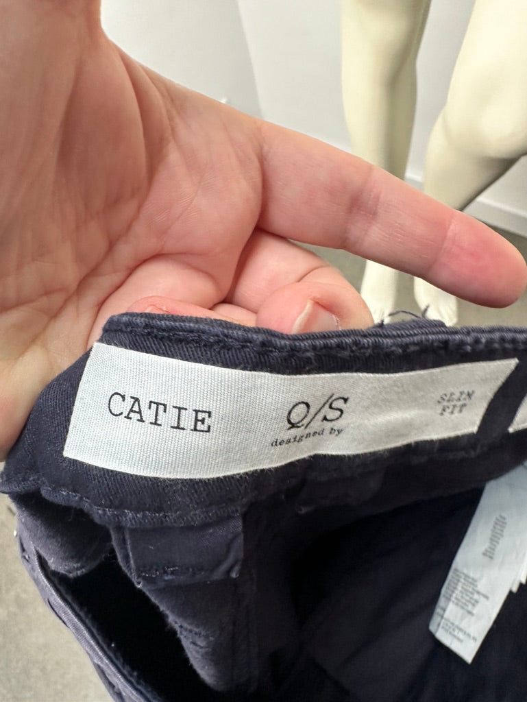 Q.S. Broek maat 36-34 donkerblauw