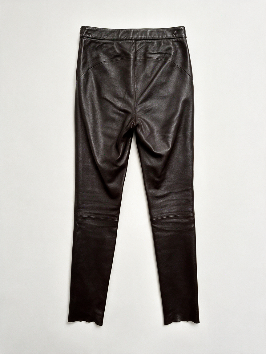 DANTE 6 - Broek - zwart lamsleer, elastische tailleband, zonder sluiting maat XS