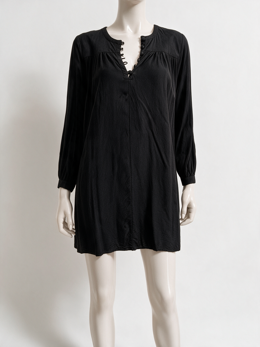 & Other Stories - Tuniek - zwart, V-hals, knoopsluiting - XS