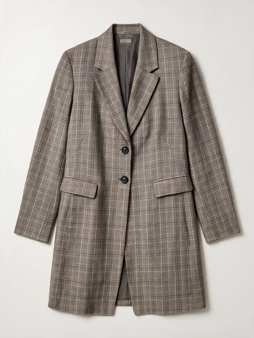 PURDEY - Blazer - linnen, ruitpatroon, getailleerde pasvorm - XL