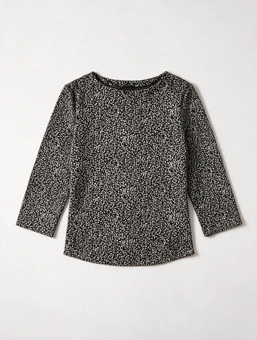 Catwalk Junkie - Blouse - zwart-wit, abstract patroon, lange mouwen - M